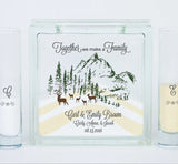 Blended Family Wedding Unity Sand Ceremony Jar with Lid, Unity Candle Alternative, Together We Make a Family Woodland Mountain Sand Set with Sand Included