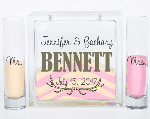 Unity Sand Ceremony Set with Deer Antlers