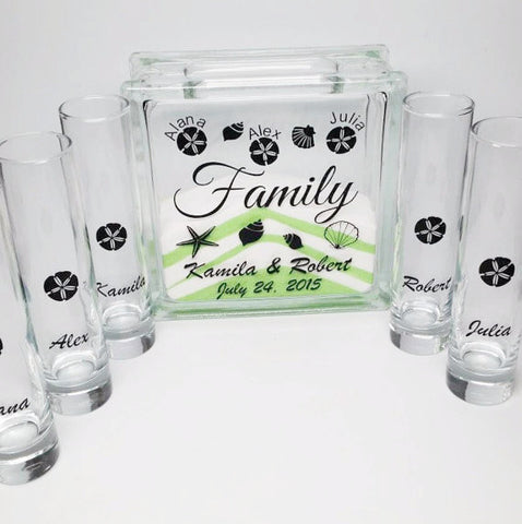 Blended Family Unity Sand Set with Lid - Seashell Theme - Sand Included
