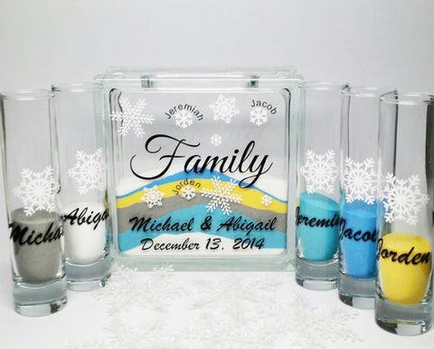 Snow Flake Themed Sand Set - Blended Family Unity Sand Set - Wedding Sand Ceremony Set