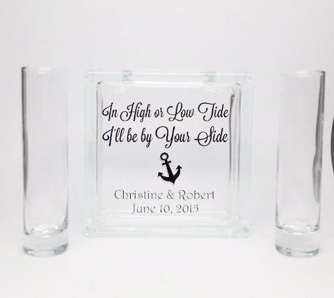 Unity Sand Set with Lid - Beach or Nautical Theme - Sand Included - In High or Low Tide I'll be by Your Side
