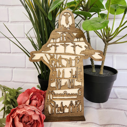 Unique Religious Gift for Pastor, Mom, Grandmother, Christian Easter Gift, Handmade Jesus with Stand Easter Décor, Easter Ressurection Story