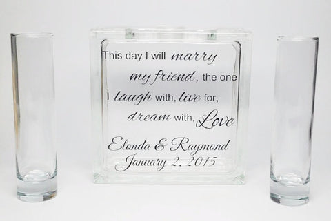 Unity Candle Alternative - Unity Sand Ceremony Set with Lid - Includes Sand