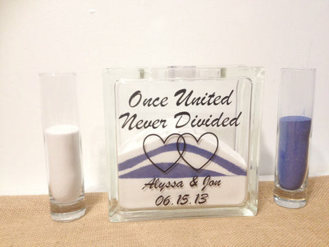 Unity Sand Ceremony Set with Lid - Sand Included - Once United Never Divided