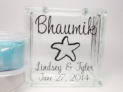Starfish Wedding Decor - Personalized Beach Unity Sand Set