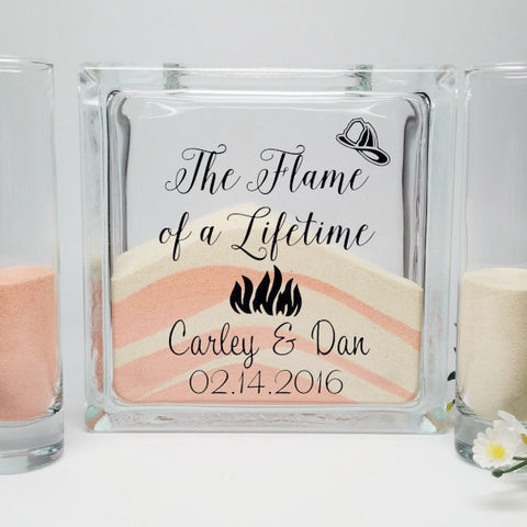 The Flame of a Lifetime fireman sand ceremony set