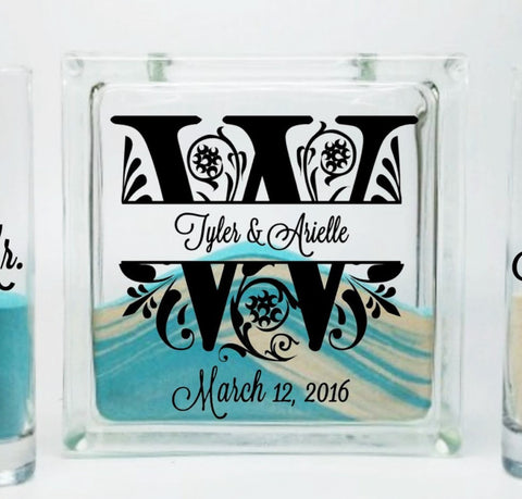 Unity Sand Set - Split Monogram Floral Design