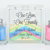 Blended Family Unity Sand Set - Unity Candle Alternative - One Love, One Family with Interlocking Hearts