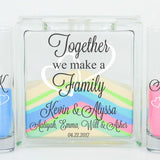 Together We Make a Family Blended Family Unity Sand Set with White Interlocking Hearts - Unity Candle Alternative