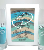 Blended Family Wedding Sand Ceremony Shadow Box Set, Unity Candle Alternative, Together We Make a Family, Blended Family Sand Frame and Sand