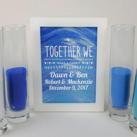 Together We Make a Family Blended Family Wedding Sand Ceremony Shadow Box Set, Unity Candle Alternative, Complete Set including Sand