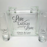 Unity Sand Ceremony Set with Lid - Live, Laugh, Love - Three Pounds of Sand Included