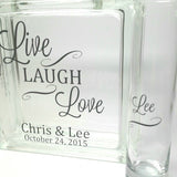 Unity Sand Ceremony Set with Lid - Live, Laugh, Love - Three Pounds of Sand Included