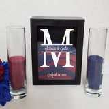Unity Sand Ceremony Set for Wedding, Split Monogram, Personalized Unity Candle Alternative