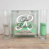 Unity Sand Ceremony Set with Lid -  Sand Included - Monogram with Surname and Established Date