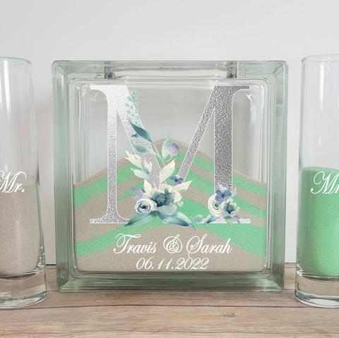 Unity Sand Ceremony Set for Wedding or Vow Renewal - Personalized Monogram Set - Church, Beach, Outdoor, Garden or Backyard Wedding Decor