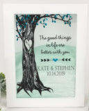 Unity Sand Ceremony Set White Shadow Box - Wedding Sand Ceremony Frame with Sand and Vases