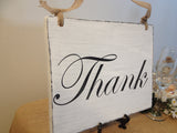 Double Sided, Shabby Cottage Chic Wedding Signs, Photo Props, "Mr. and Mrs." with "Thank You" on the Back