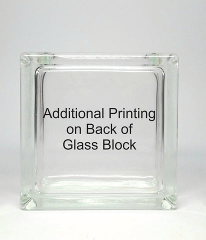 Additional Printing on Back of Glass Block