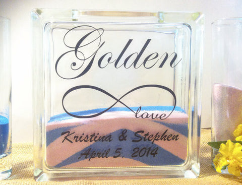 Unity Sand Ceremony Set with Lid - Sand Included - Infinity Symbol with Love