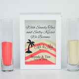 Unity Sand Ceremony Set White Shadow Box - Palm Tree Beach Wedding - Sandy Toes and Salty Kisses - Mr. and Mrs.