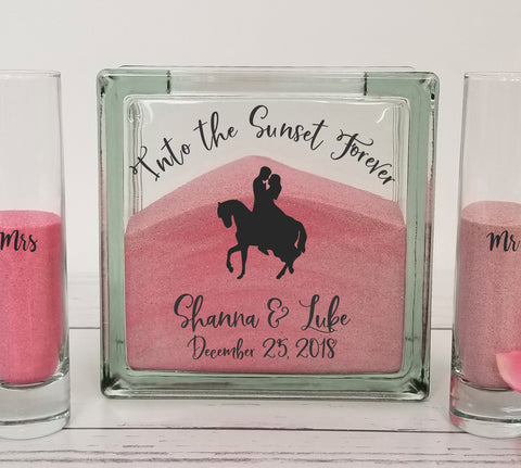 Sand Unity Ceremony Set - Into the Sunset Forever - Equestrian Wedding