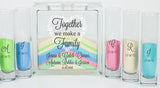 Blended Family Unity Sand Set - Unity Candle Alternative - Together We Make a Family with White Floral Heart