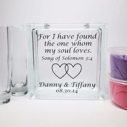 Wedding Sand Ceremony Set "For I have found the one whom my soul loves" Song of Solomon 3:4