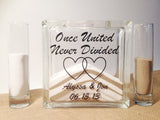 Unity Sand Ceremony Set with Lid - Sand Included - Once United Never Divided