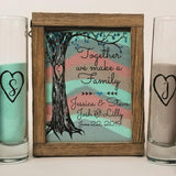Sand Ceremony Set for Blended Family, Rustic Wedding Shadow Box Sand Ceremony Set, Unity Candle Alternative, Beach or Outdoor Wedding Decor