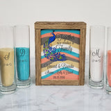 Peacock Themed Sand Ceremony Set for Blended Family, Rustic Wedding Shadow Box Sand Ceremony Set, Unity Candle Alternative, Beach or Outdoor Wedding Decor