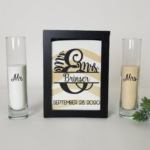 Wedding Unity Sand Ceremony Shadow Box Set, Personalized Unity