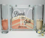 Unity Sand Ceremony Set with Lid - Background Monogram - Sand Included