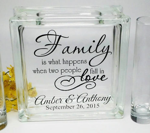 Blended Family Wedding Sand Ceremony - Personalized - Beach Wedding Decor - Unity Candle Alternative -  Family Is What Happens When